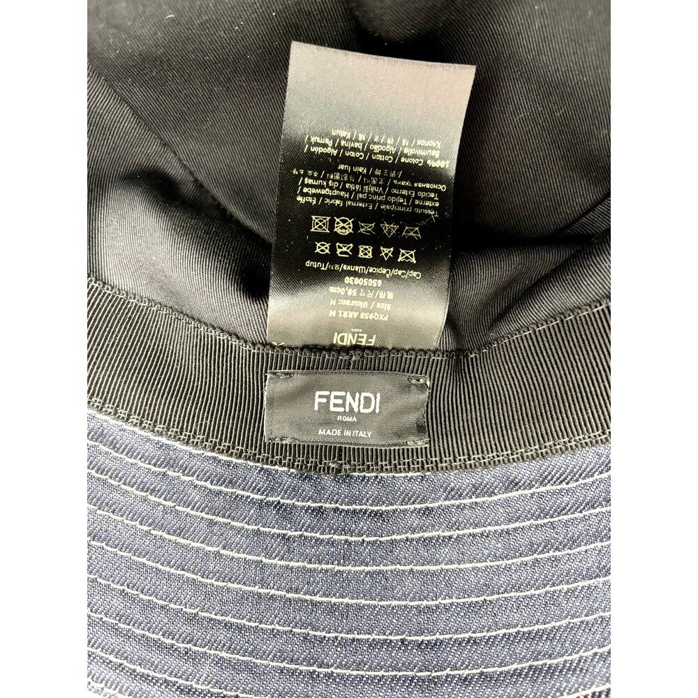 Fendi FF Motif Denim Bucket Hat Denim Blue Size M 59 cm - Picture 5 of 7